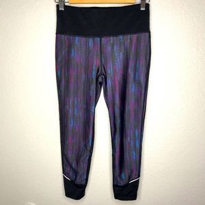 Prana Yoga Pants Leggings Black Purple Capri Small